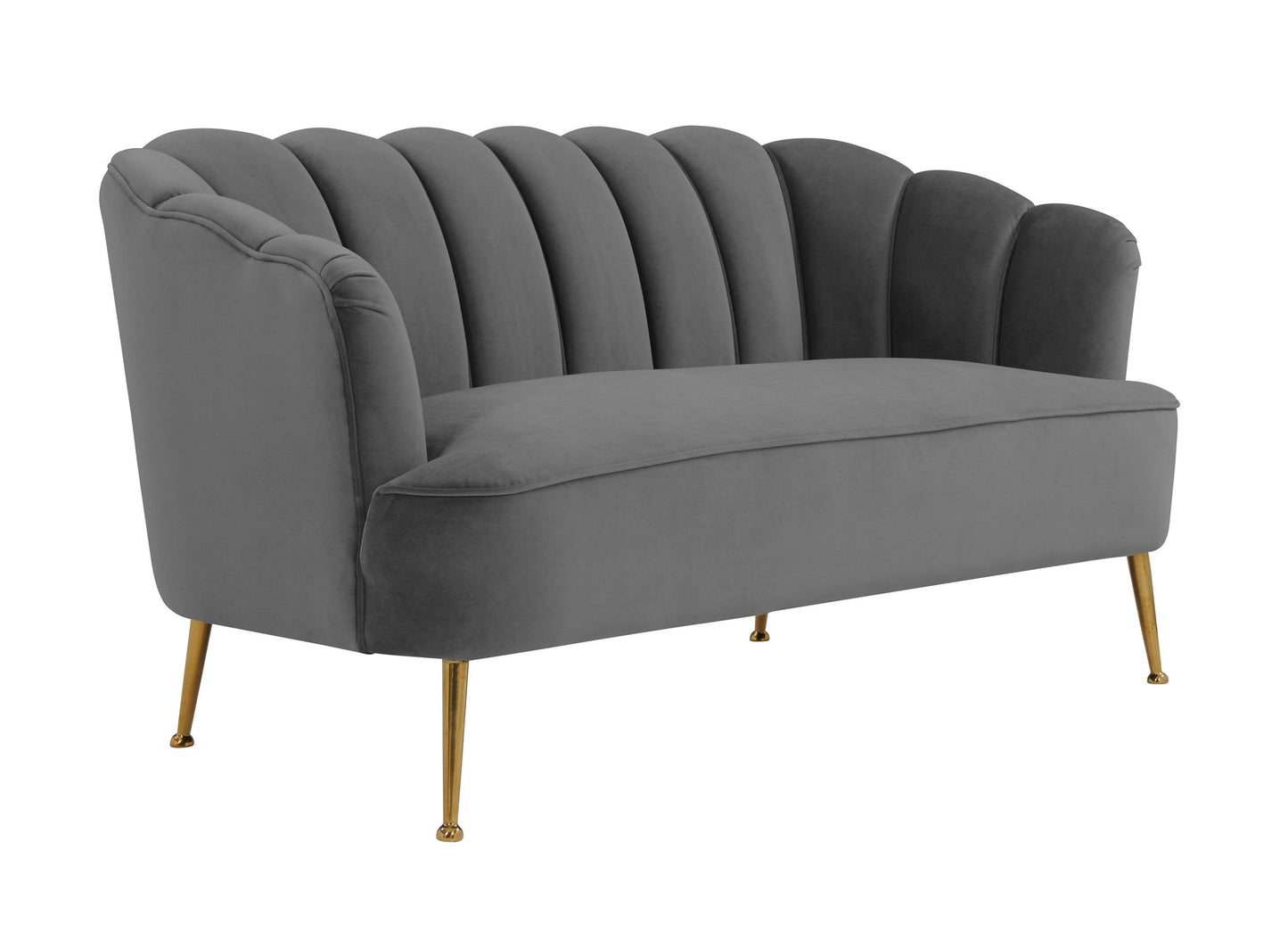 Daisy Petite Grey Velvet Settee