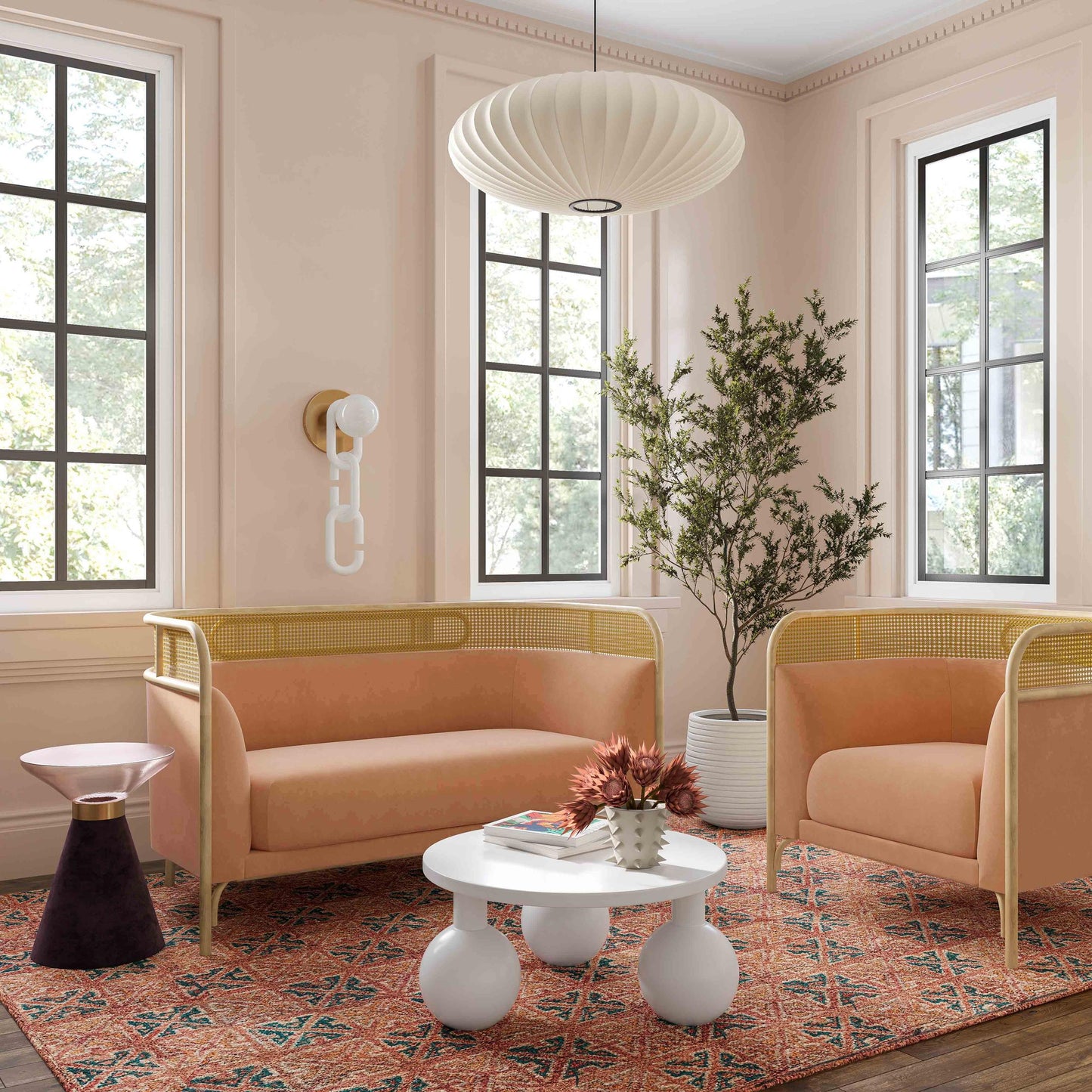 Desiree Mauve Velvet Accent Chair