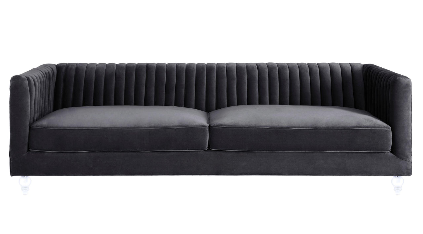 Aviator Grey Velvet Sofa