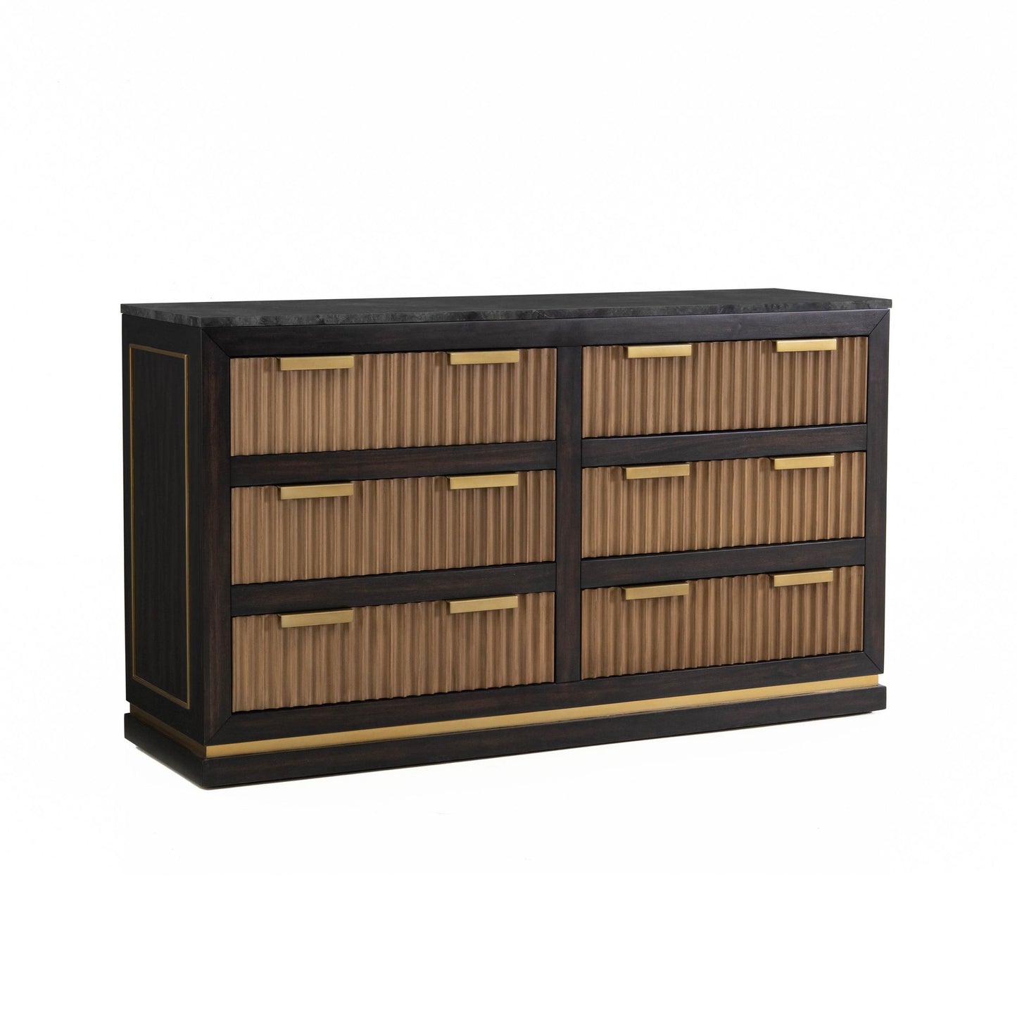 Brooke Espresso Walnut 6 Drawer Dresser