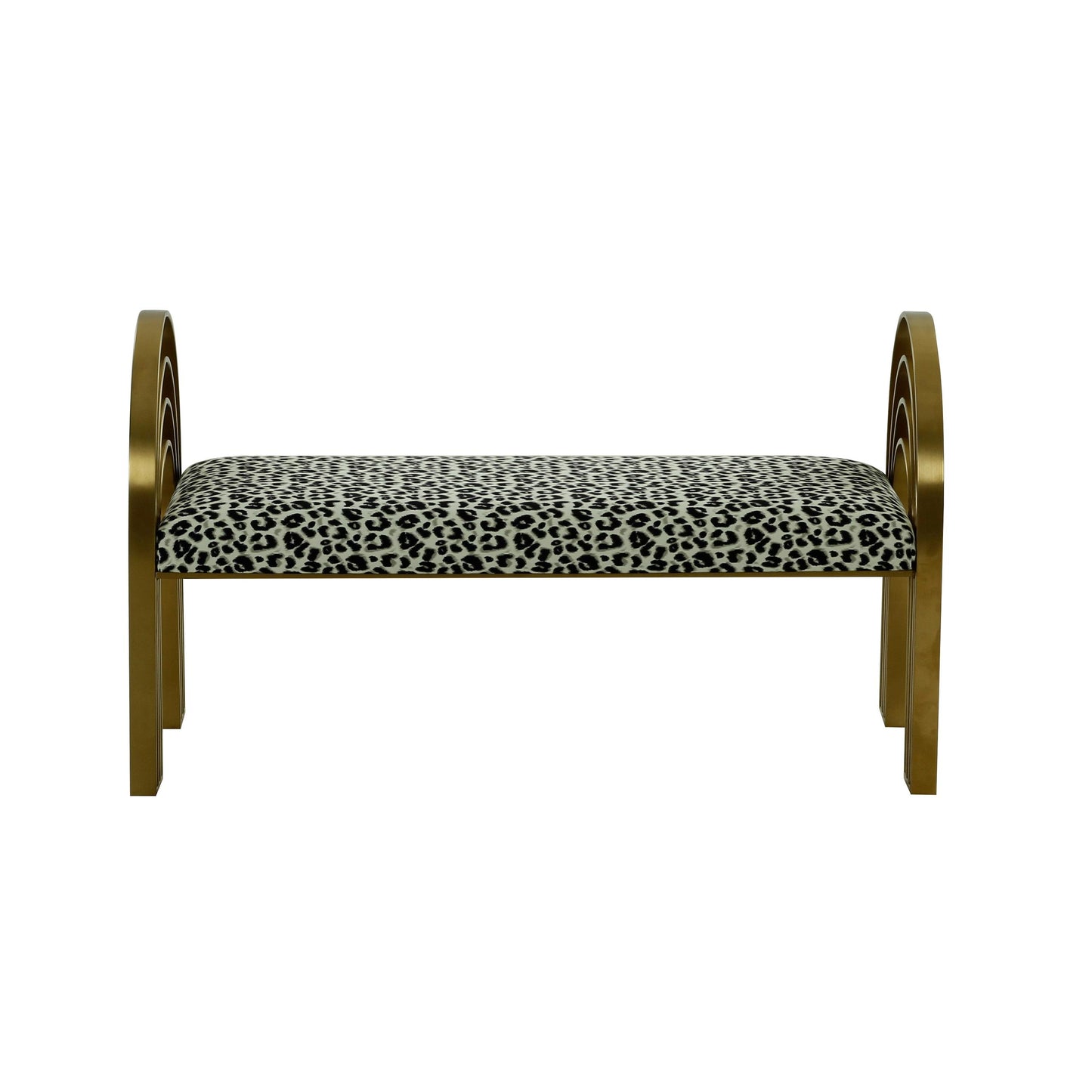 Mavis Leopard Print Velvet Bench