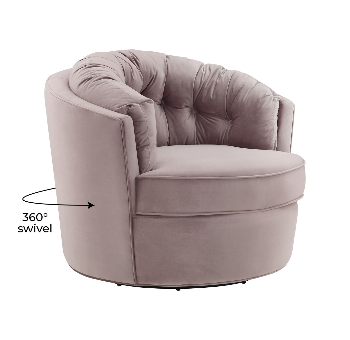 Eloise Mauve Velvet Swivel Chair
