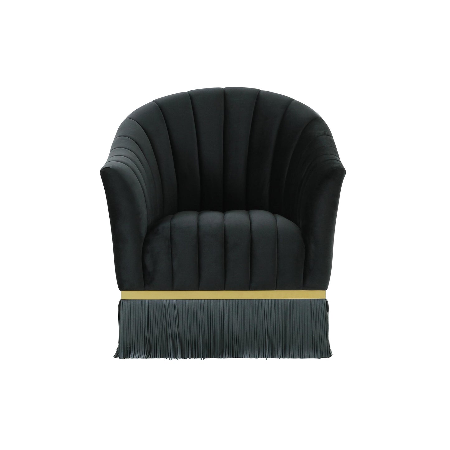 Enid Black Velvet Swivel Chair