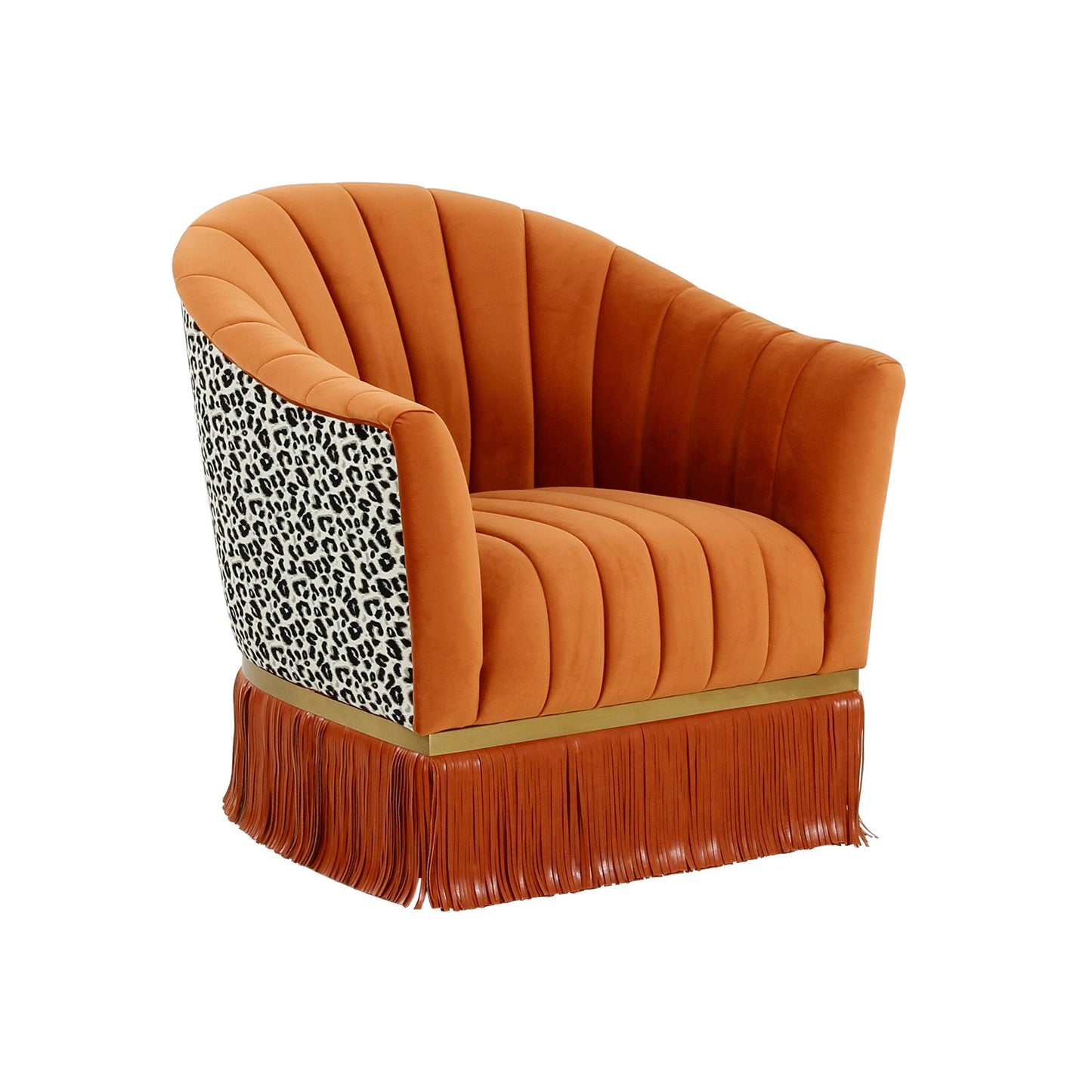 Enid Cinnamon Velvet Swivel Chair