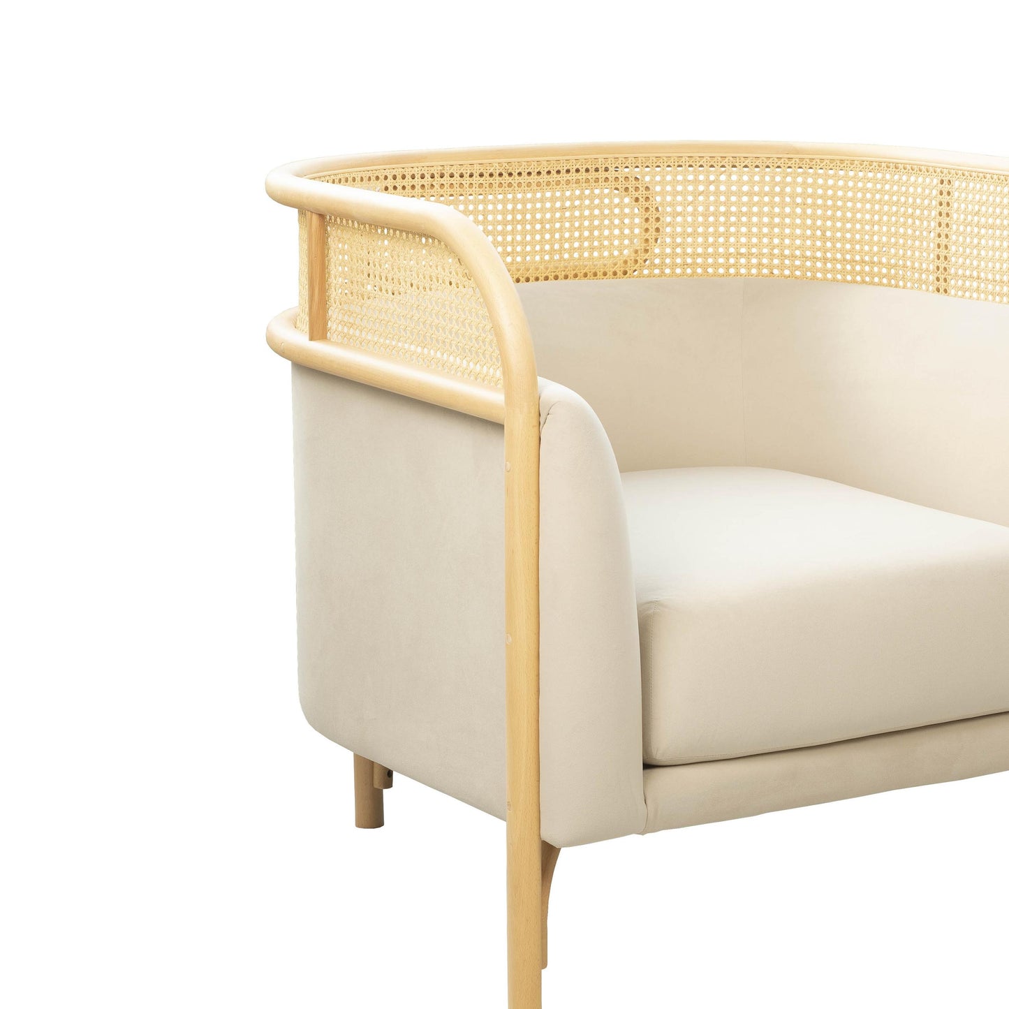 Desiree Cream Velvet Accent Chair