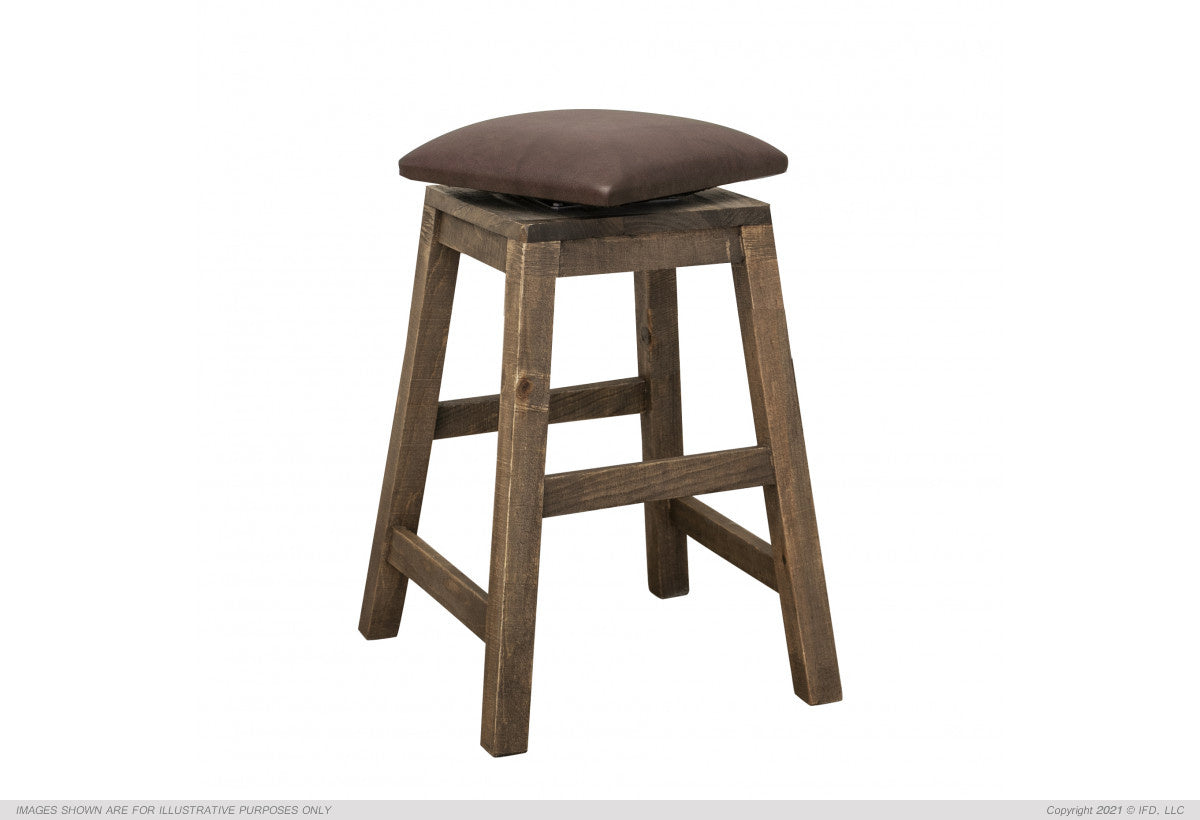 Faux Leather Seat 24" Swivel Stool