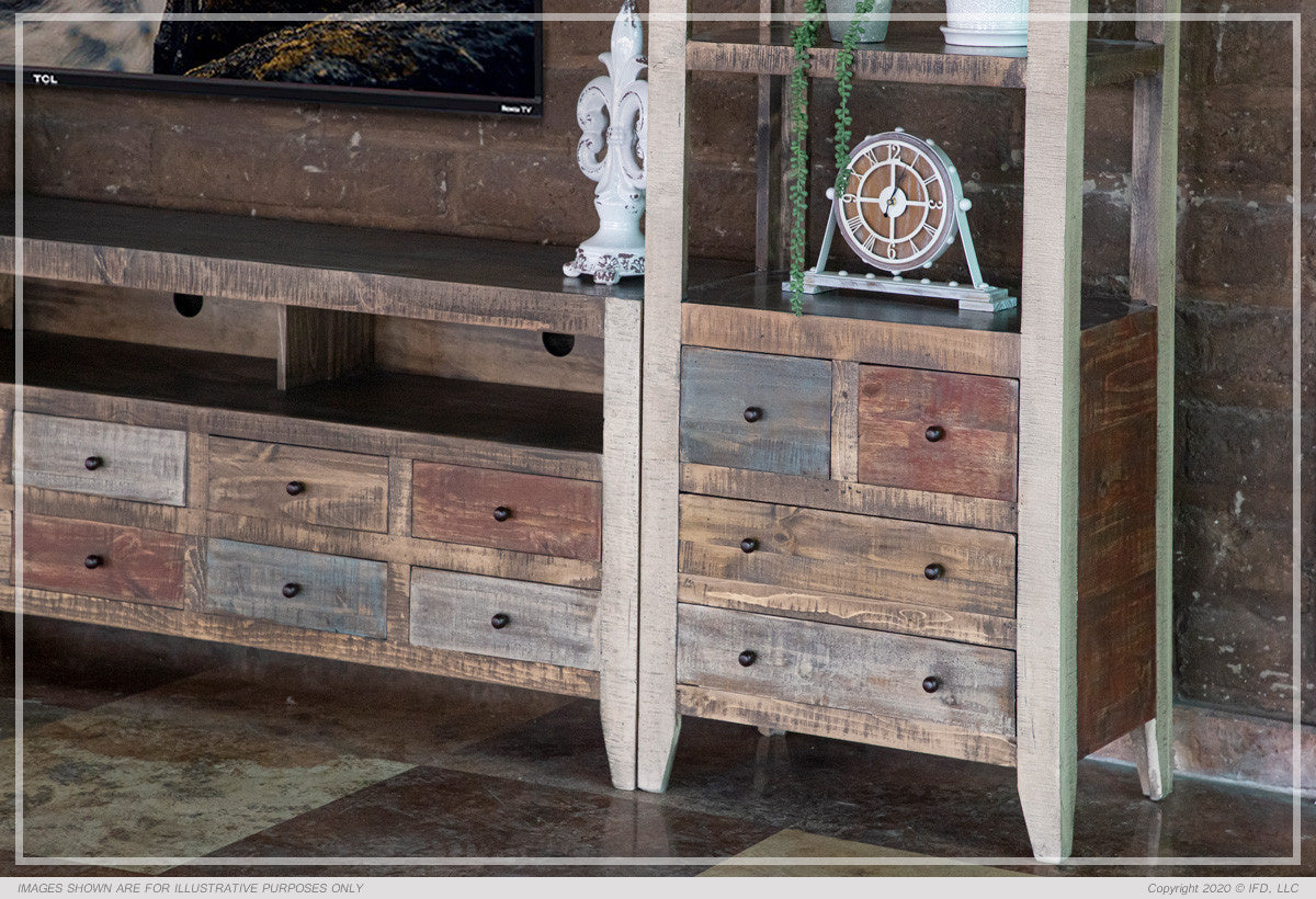 Antique Multi-color, 8 Drawer TV-Stand