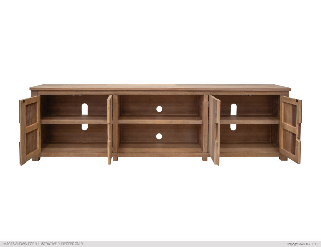 93" TV Stand w/ 4 Doors