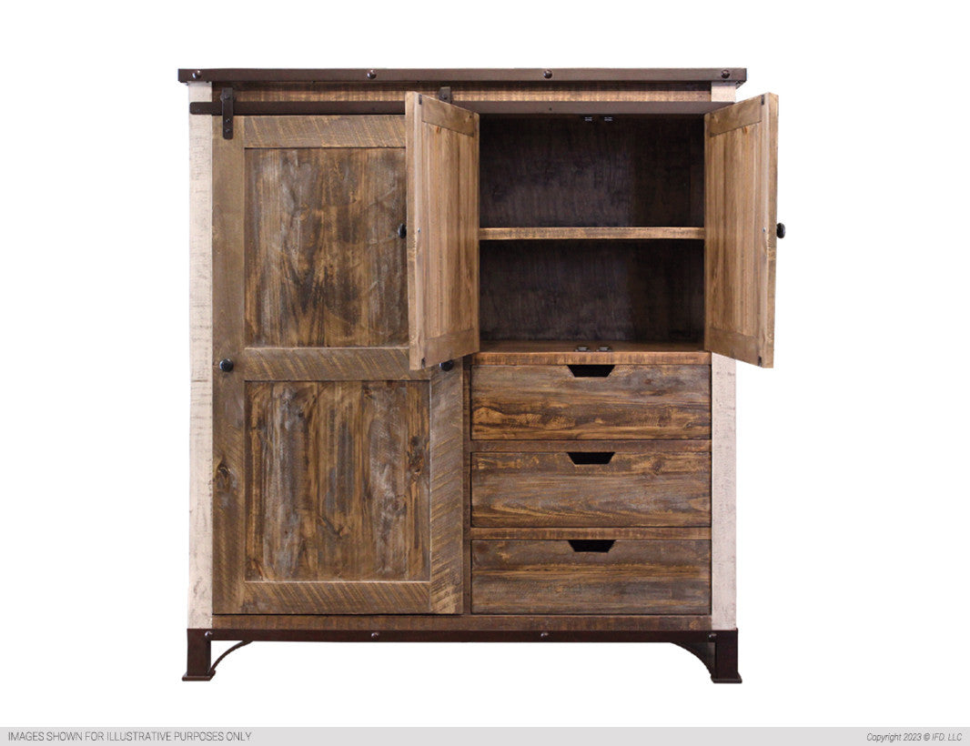 3 Drawer, 1 Sliding Door, 2 Door Gentleman's Chest