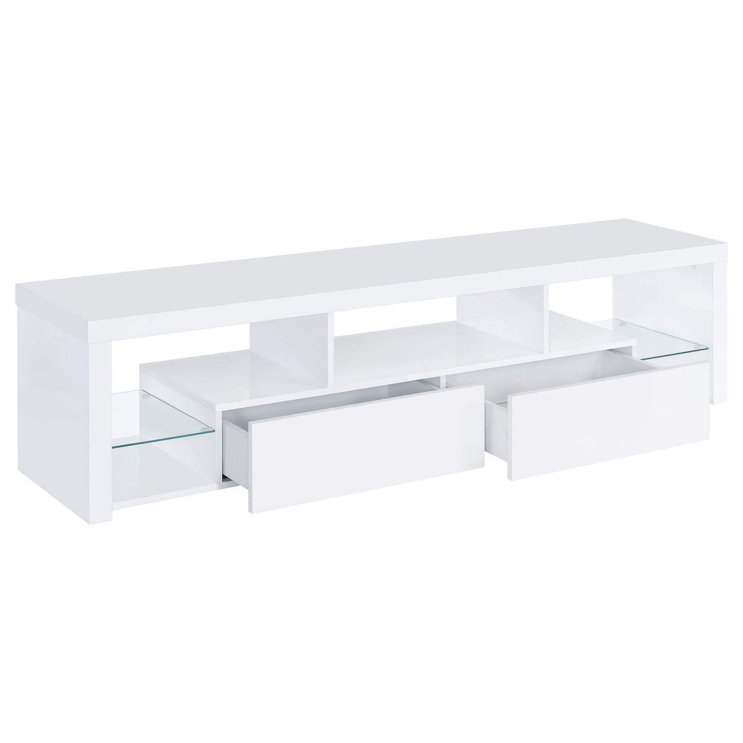 Jude 2-drawer Engineered Wood 71-inch TV Stand High Gloss White