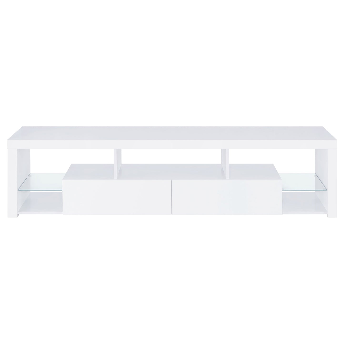 Jude 2-drawer Engineered Wood 71-inch TV Stand High Gloss White