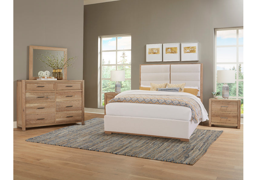 ERIN'S UPHOLSTERED BED - WHITE FABRIC