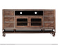 76" TV Stand w/2 Glass doors, 6 Drawers