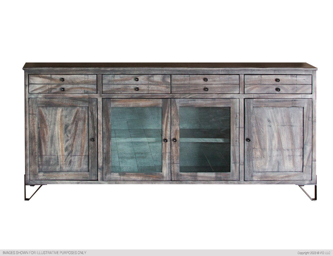 80" TV Stand w/4 Drawer, 2 Door & 2 Glass Door