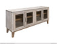 4 Glass Door, Metal Handle Console