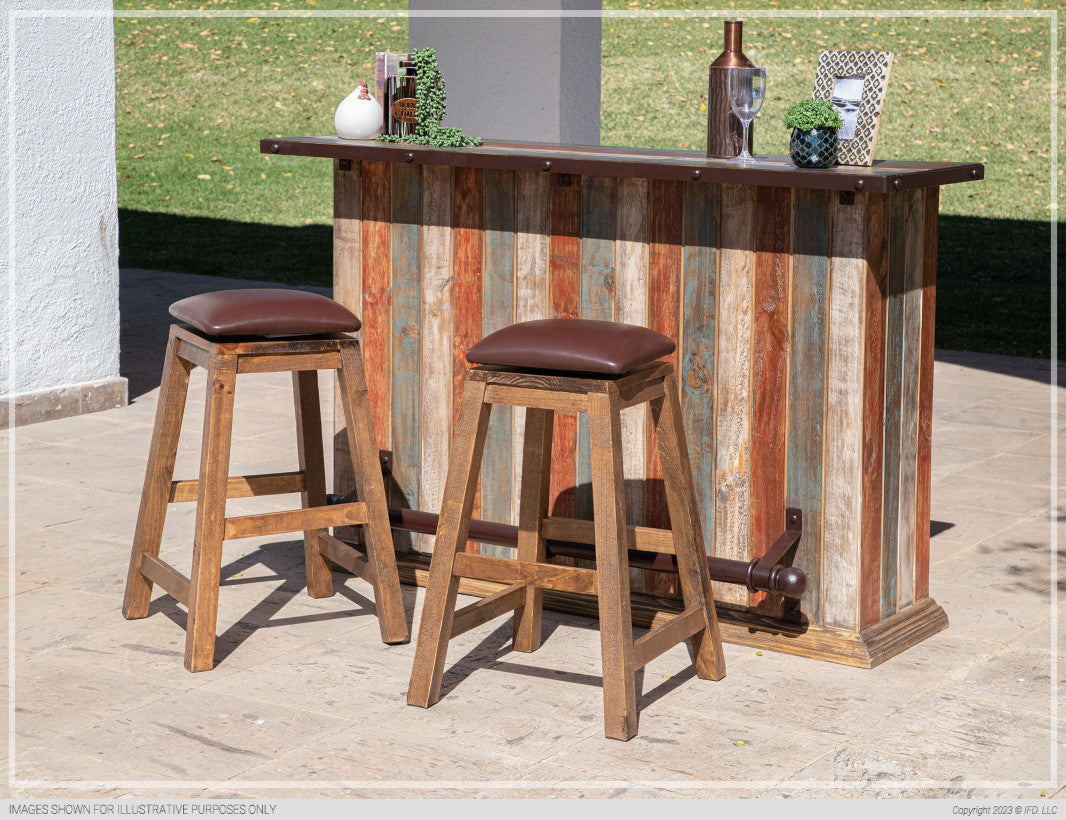 Faux Leather Seat 30" Swivel Stool