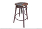 Wooden Multicolor Seat Adjustable 24-30" Swivel Iron Base Barstool