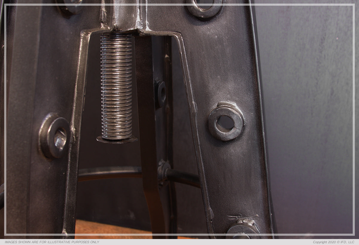 Wooden Round Seat Adjustable 24-30" Swivel Iron Base Barstool