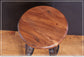 Wooden Round Seat Adjustable 24-30" Swivel Iron Base Barstool