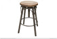 Wooden Round Seat Adjustable 24-30" Swivel Iron Base Stool