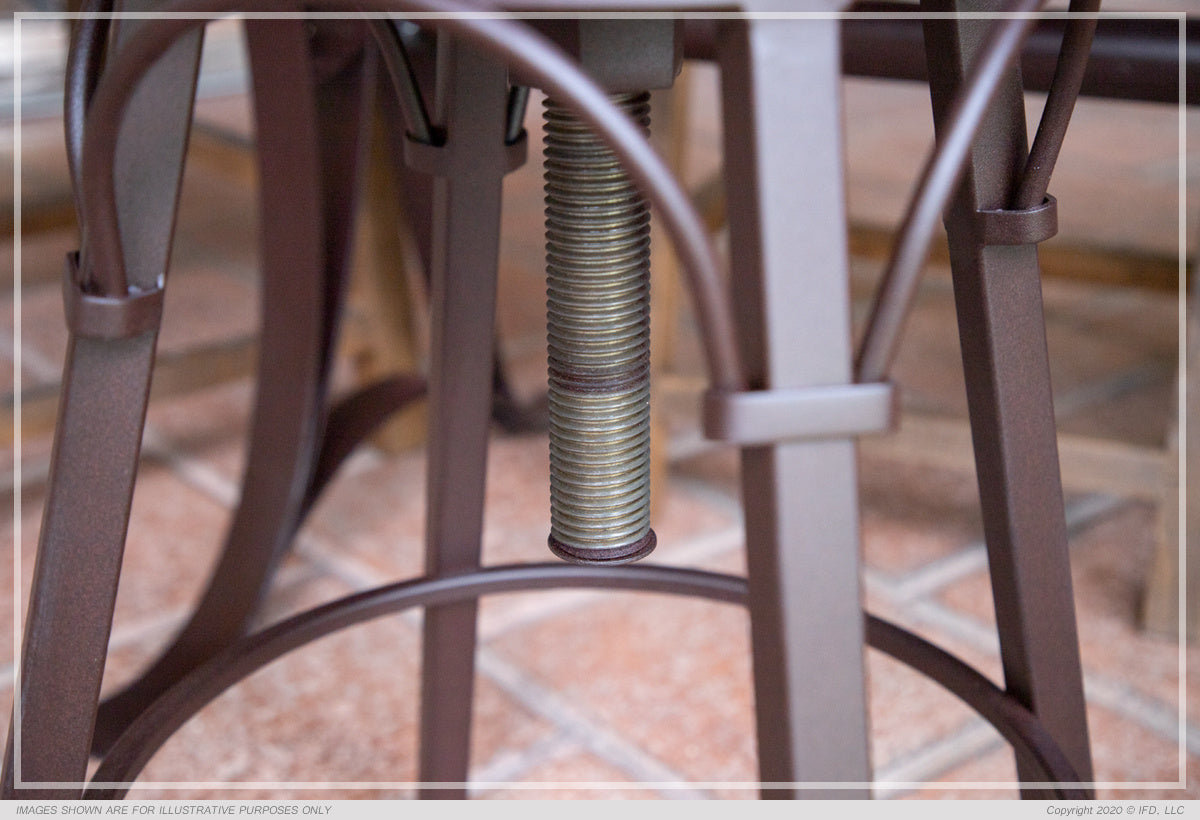 Wooden Multicolor Seat Adjustable 24-30" Swivel Iron Base Barstool