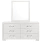 Jessica 6-drawer Dresser with Mirror Snow White