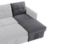 Noah Reversible Storage Chaise, Gray
