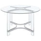 Keeling 5-piece Round Glass Top Acrylic Dining Set Chrome