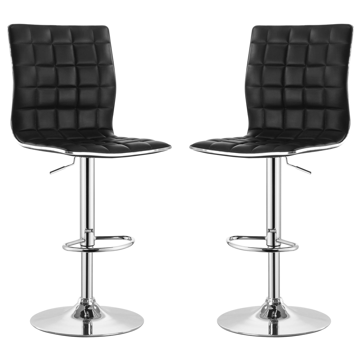 Ashbury Upholstered Adjustable Bar Stool Black (Set of 2)