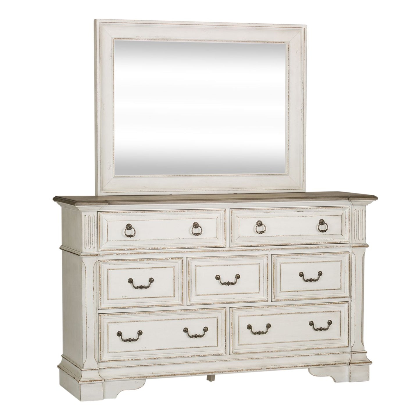 Abbey Park - Queen Uph Sleigh Bed, Dresser & Mirror, Chest