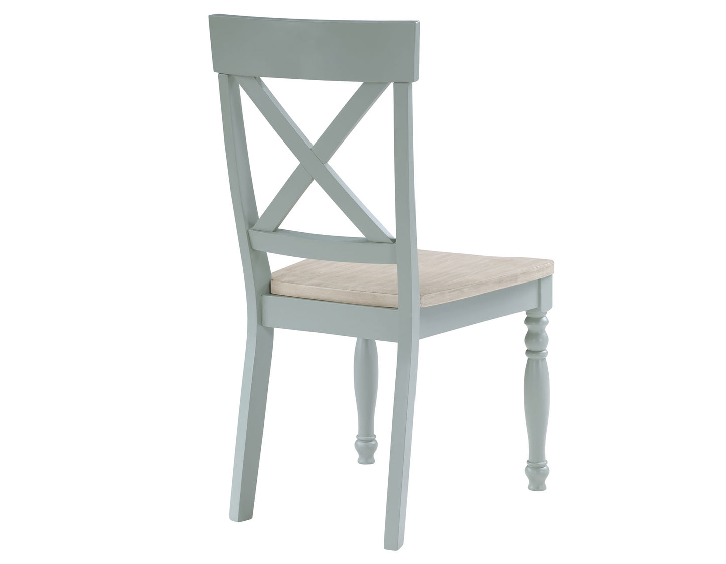 Darcy Solid Wood Side Chair, Mint Green and Parchment Finish