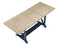 Darcy 64-82″Counter Table with 18-inch leaf, Midnight Blue and Natural Finish