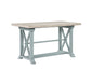 Darcy 64-82″Counter Table with 18-inch leaf, Mint Green and Natural Finish