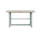 Darcy 64-82″Counter Table with 18-inch leaf, Mint Green and Natural Finish