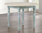 Darcy 42″ Round Dining Table, Mint Green and Parchment Finish