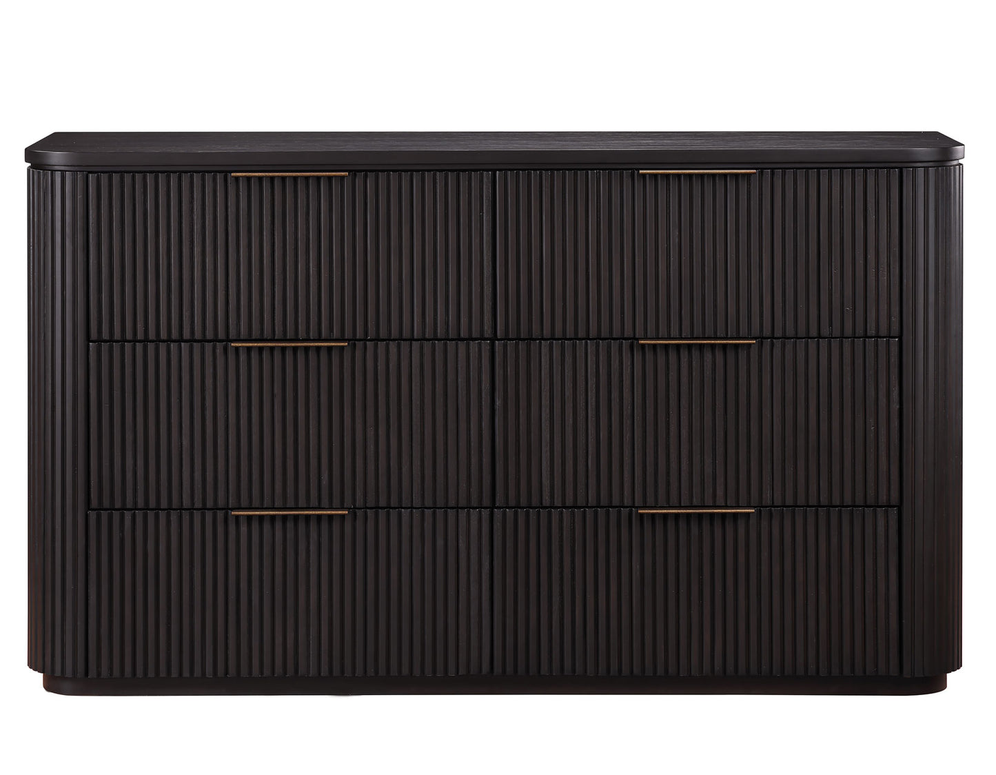 Henry 65″ 6-Drawer Reeded Dresser, Espresso Finish