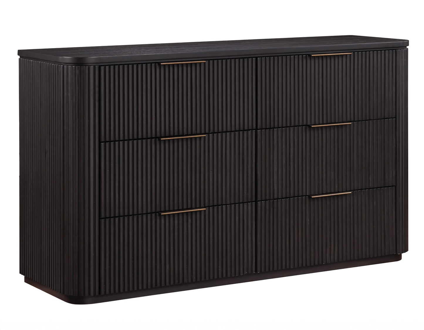 Henry 65″ 6-Drawer Reeded Dresser, Espresso Finish