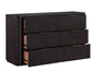 Henry 65″ 6-Drawer Reeded Dresser, Espresso Finish