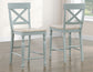 Darcy Solid Wood 24″ Counter Stool, Mint Green and Parchment Finish