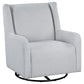 Serra Boucle Upholstered Swivel Glider Dove Grey