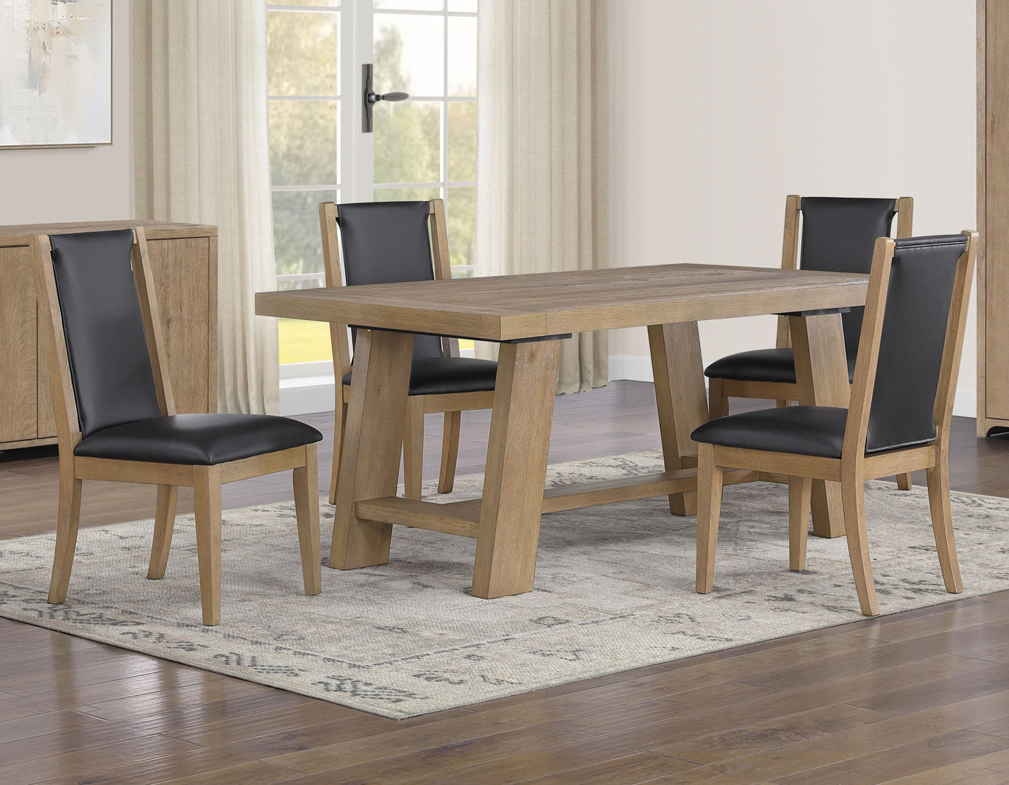 Orinda 5-Piece 72-108-inch Dining Table Set with 4 Side Chairs