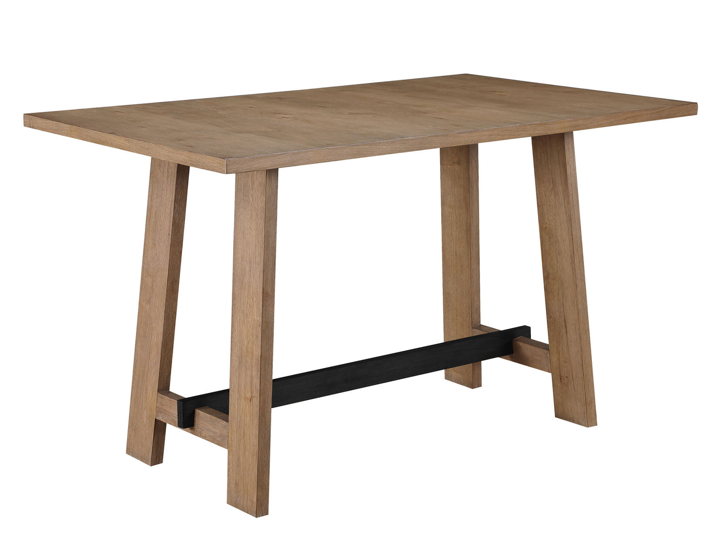 Aubrey 59.5″ Counter Table, Drifwood with Black Stretchers