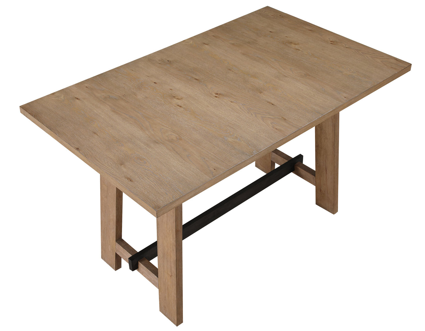 Aubrey 59.5″ Counter Table, Drifwood with Black Stretchers