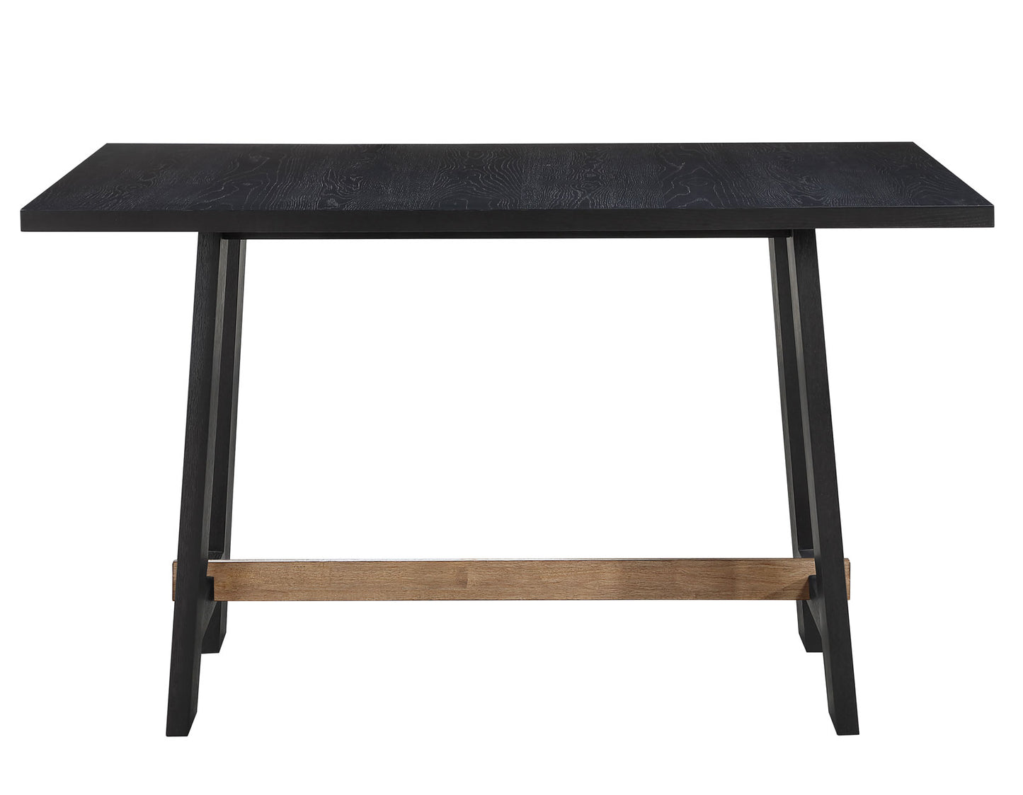 Aubrey 59.5″ Counter Table, Black with Driftwood Stretcher