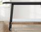 Aubrey 59.5″ Counter Table, Black with Driftwood Stretcher