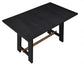 Aubrey 59.5″ Counter Table, Black with Driftwood Stretcher