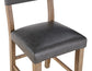 Aubrey 24″ Counter Chair, Gray Vegan Leather with Driftwood finish