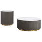 Jason 2-piece Round Marble Coffee and End Table Set White