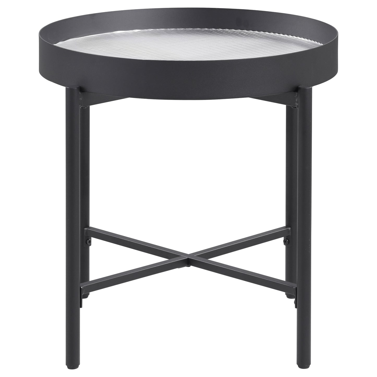 Ozella 2-piece Round Coffee and End Table Set Sandy Black