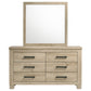 Oakglen 6-drawer Bedroom Dresser and Mirror Weathered Oak